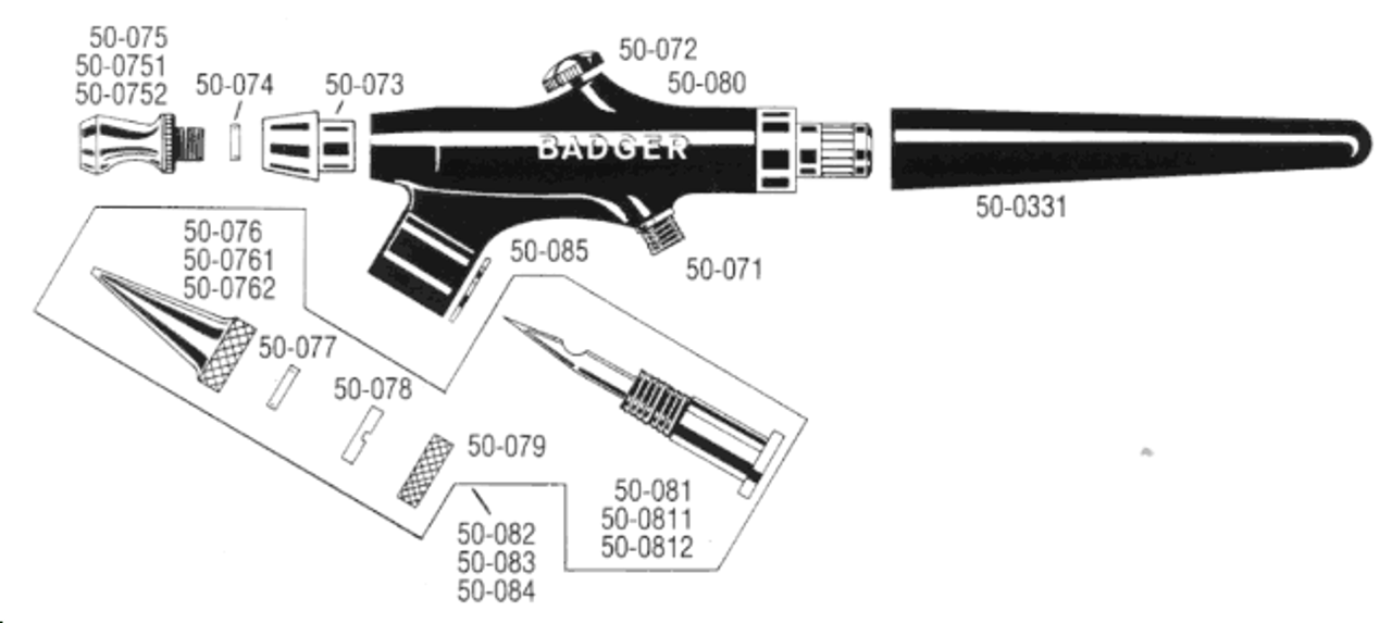 Badger - Airbrush - Model 350 Deluxe Set - Fine/Medium/Heavy - 165-35004